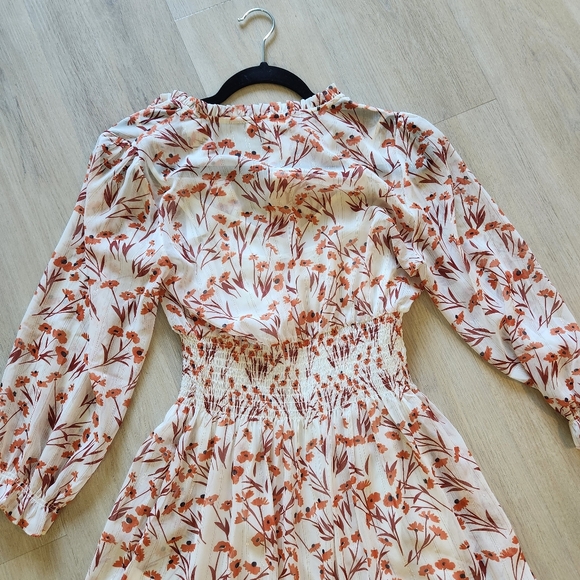 Maje Long Sleeve Flower Print Dress - Picture 4 of 6